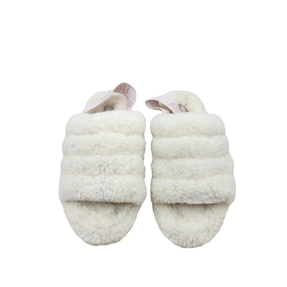 UGG Women's Fluff Yeah Plush Sandals White- 8 - Picture 2 of 7